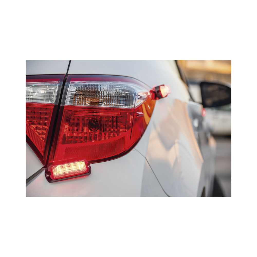Ultra Bright X13 4-LED Auxiliary Light, Red, with clear lens.