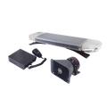 Kit básico para equipar unidades de Seguridad Pública (Barra de Luces Rojo-Azul, Sirena y Bocina)