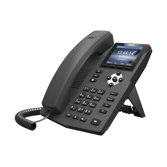 Teléfono IP empresarial para 2 lineas SIP con pantalla LCD de 2.8 pulgadas a color, puertos Gigabit y conferencia de 3 vías, PoE 
