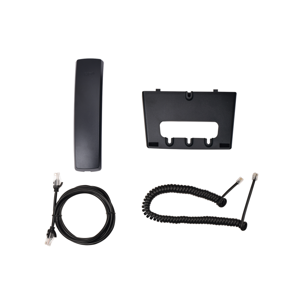 Enterprise IP Phone for 4 SIP lines with 2 LCD displays, 6 BLF/DSS keys, 3-way conferencing, PoE