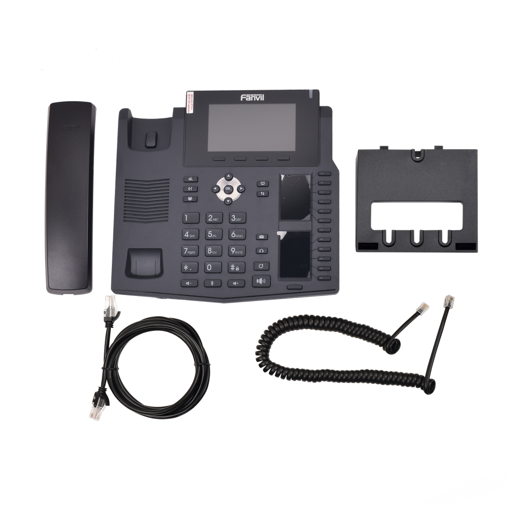 Enterprise IP Phone for 20 SIP lines, HD Voice, 3 Color LCD Screens, 12 BLF keys, PoE