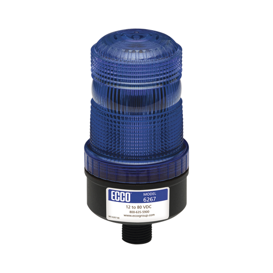 Mini baliza de LED color azul montaje permanente SAE Clase III