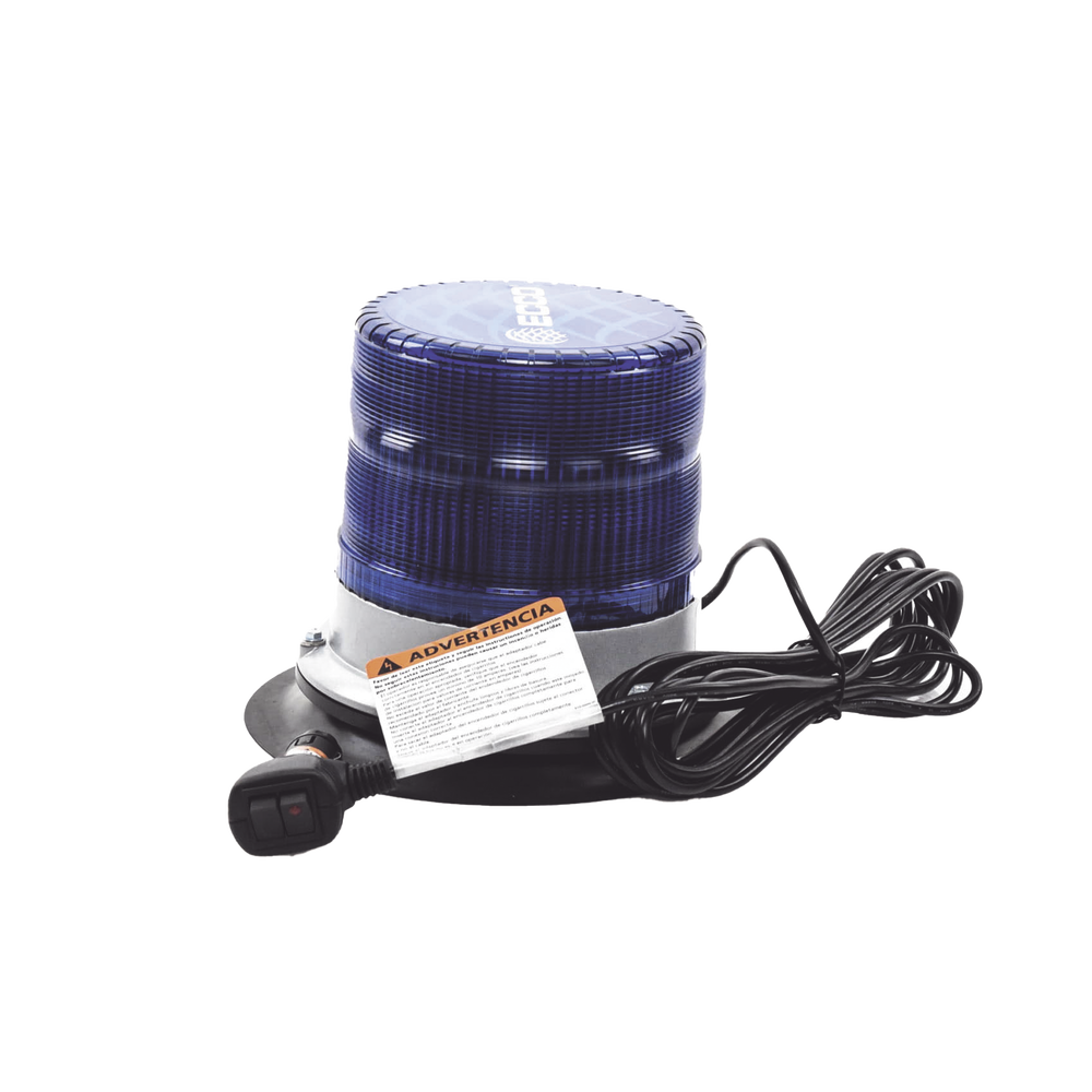 Baliza led pulso, 12-24vdc, 11 patrones de flash, montaje de imán de vacío, azul