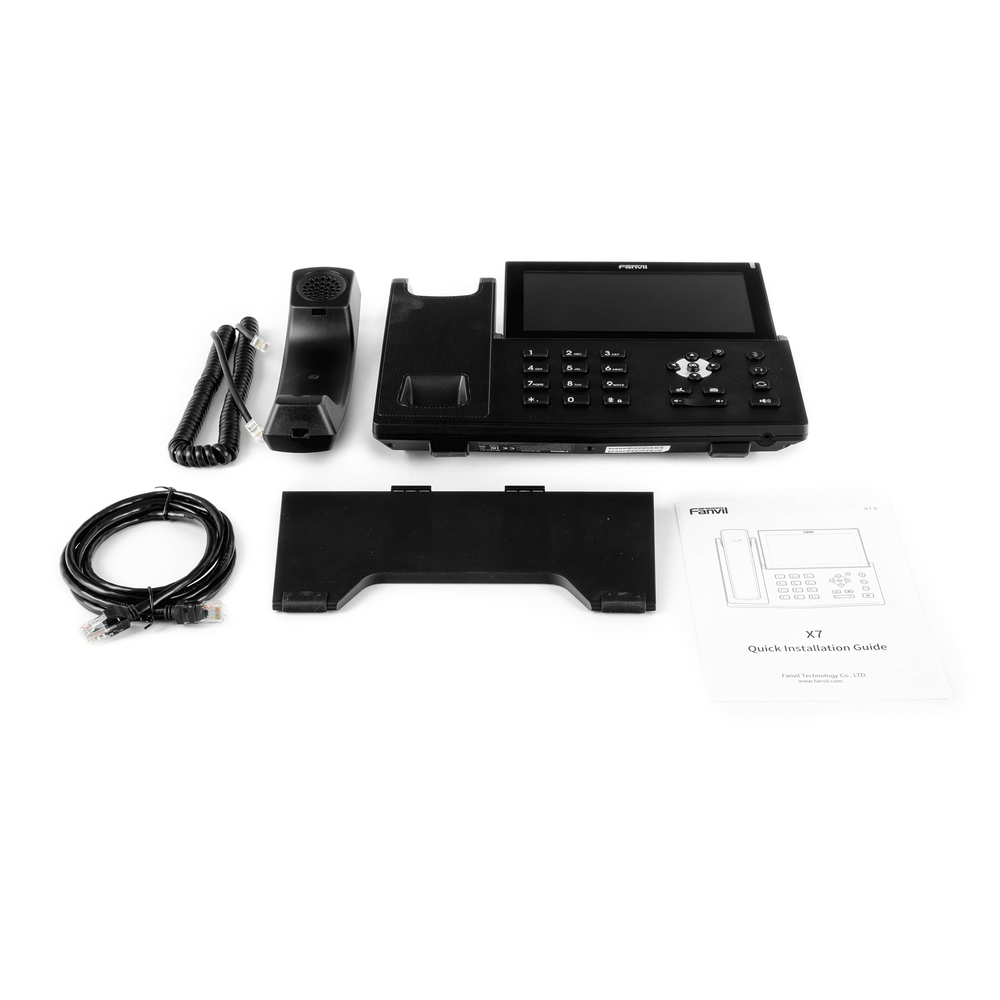 Enterprise IP phone for 20 SIP lines, touch screen, integrated Bluetooth for headset, PoE and up to 127 DSS buttons with dual Gigabit ports, supports video reception