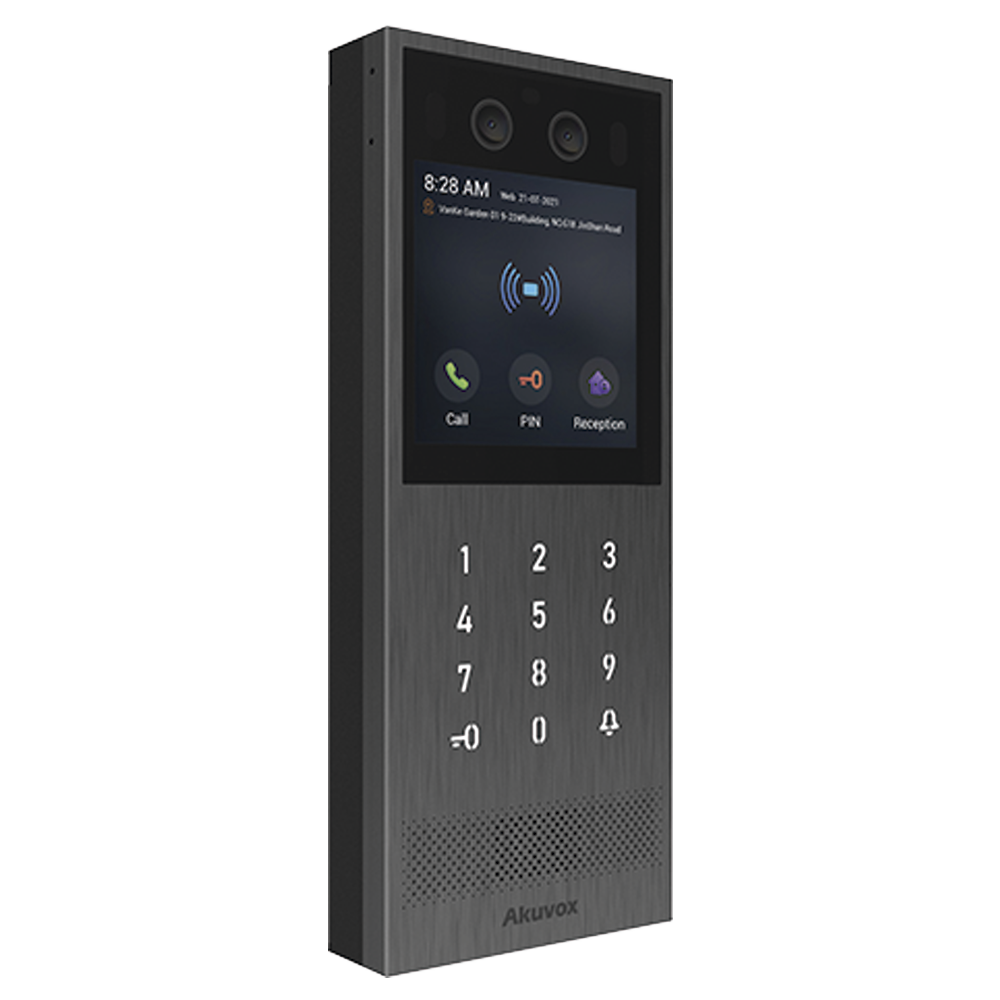 Videoportero IP Multiapartamento / SIP / PoE / Administración en la Nube / Acceso por Rostro, Tarjeta, PIN, BLE y Código QR / IK10 e IP65 / Compatible con App SmartPlus