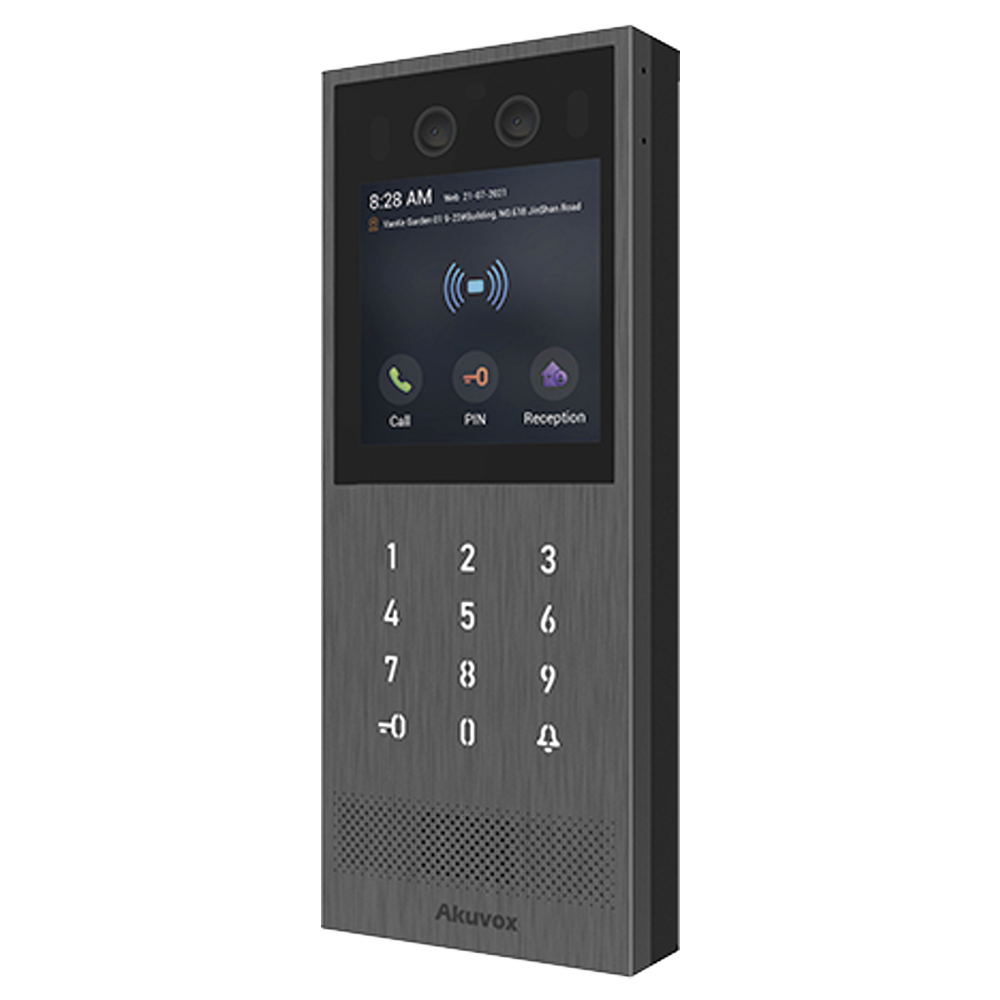 Videoportero IP Multiapartamento / SIP / PoE / Administración en la Nube / Acceso por Rostro, Tarjeta, PIN, BLE y Código QR / IK10 e IP65 / Compatible con App SmartPlus