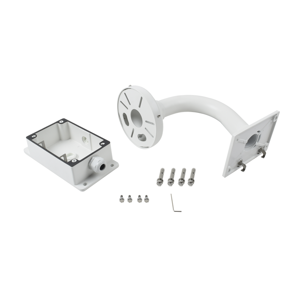 Montaje universal de pared cuello de ganso para cámaras domo y bala con caja de conexiones