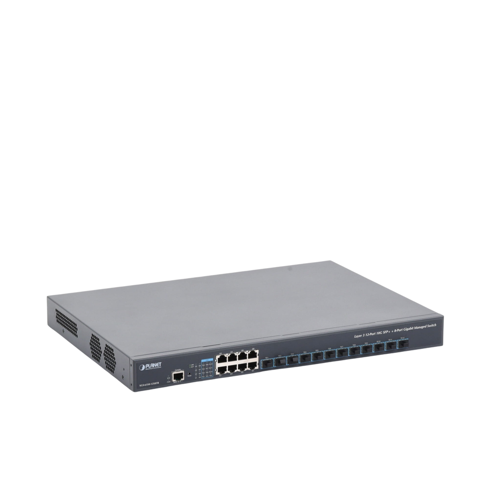 Switch Administrable Layer 3 12-Puertos 10G SFP+, 8-Puertos 10/100/1000T C/Fuente Redundante AC