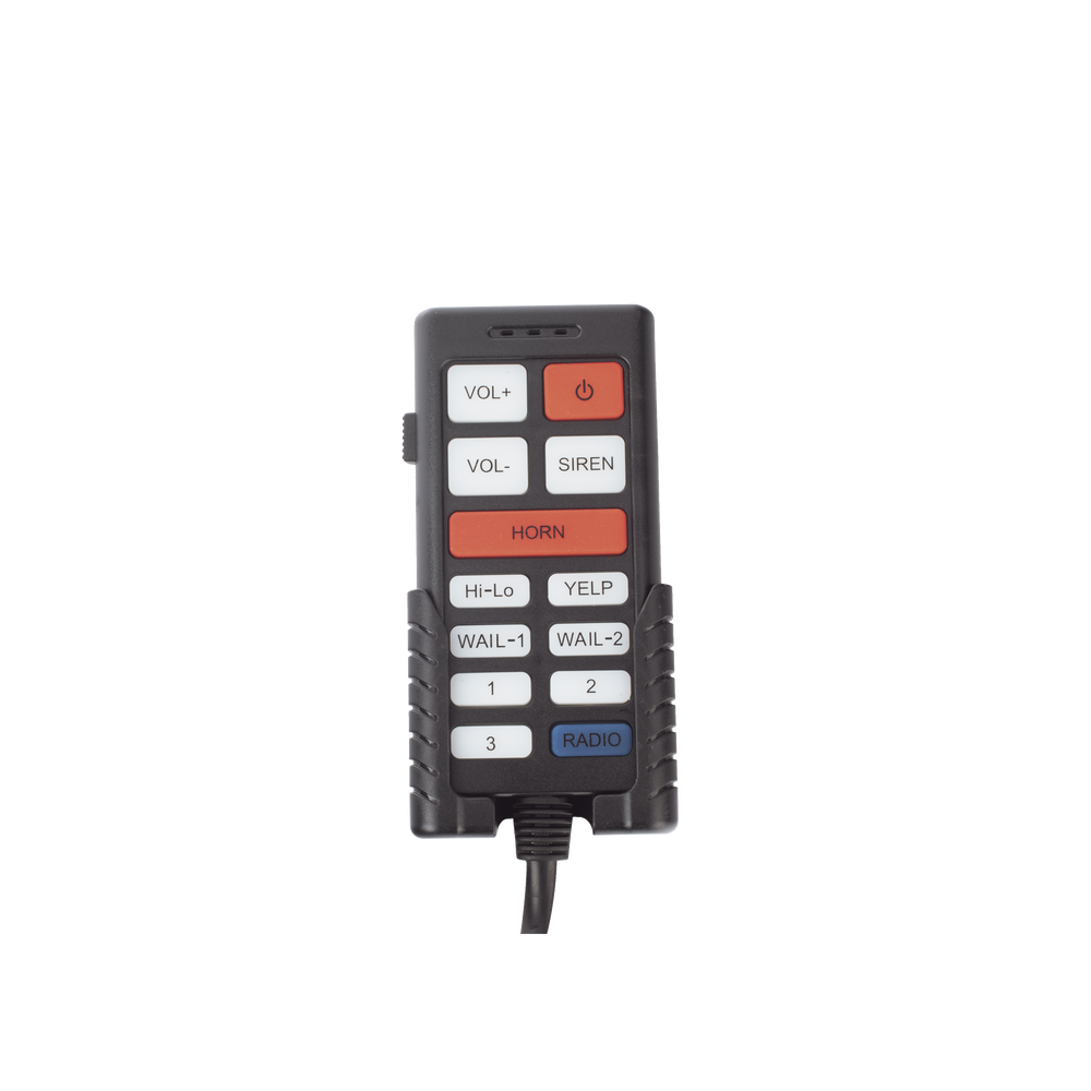 100W Vehicle Siren with Single-Control Tone Controller, 3 Auxiliary Lights, and Microphone