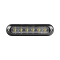 Luz Auxiliar Ultra Brillante IP67 de 6 LEDs, Color Ambar, con mica transparente y bisel negro