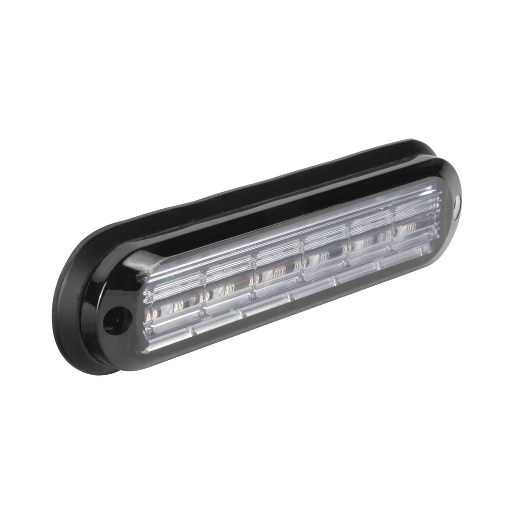 Ultra Bright IP67 6-LED Auxiliary Light, Red, with Clear Lens and Black Bezel