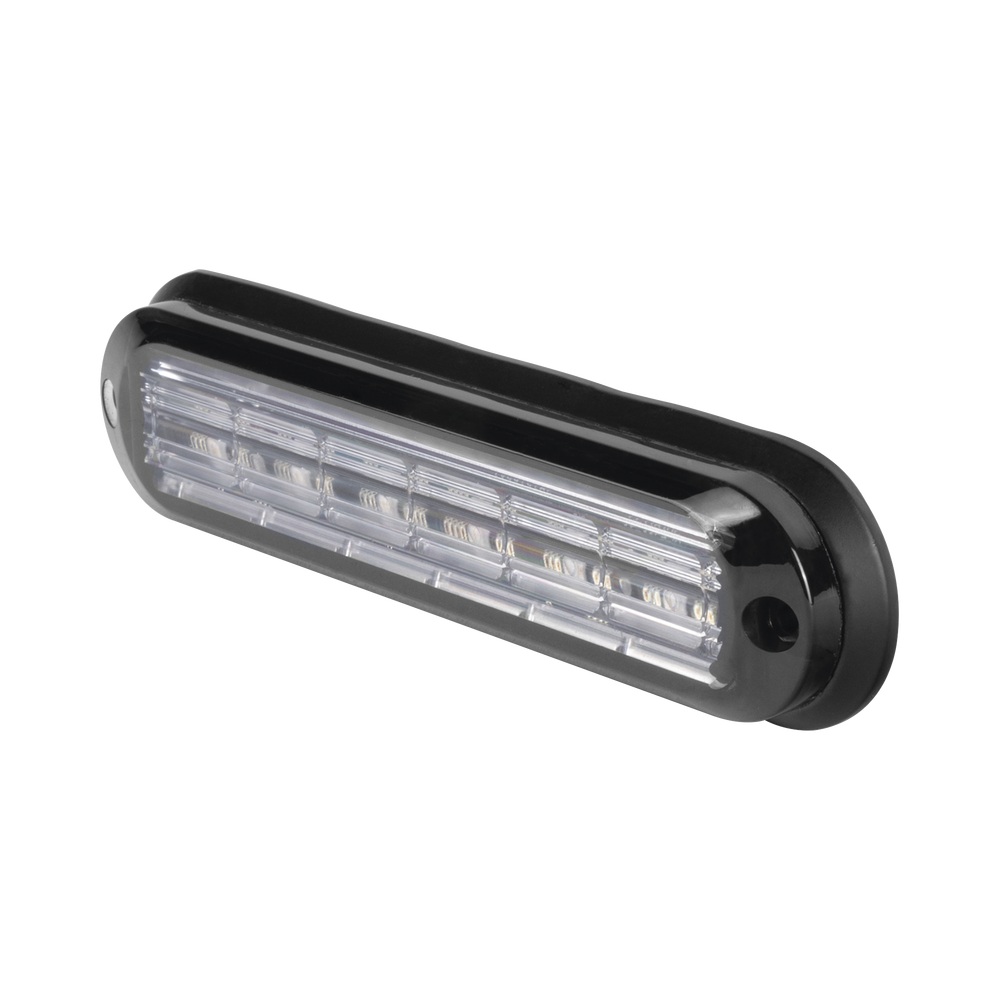 Ultra Bright IP67 6-LED Auxiliary Light, Red, with Clear Lens and Black Bezel