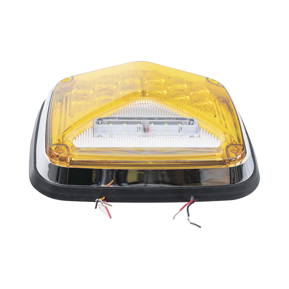 Luz de Advertencia de 8 X 6", Color Ámbar, Con Luz de Trabajo clara, Ideal para Ambulancias