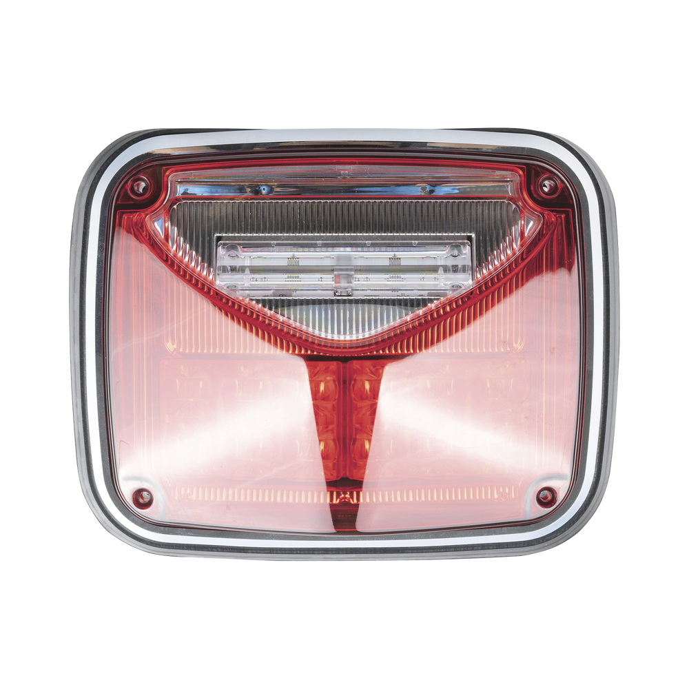 Luz de advertencia de 8 X 6", Color Rojo, Con Luz de Trabajo Clara, Ideal para Ambulancias