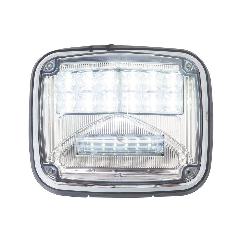 8 x 6" Warning Light, Clear Color, With Clear Working Light, Ideal for Ambulances