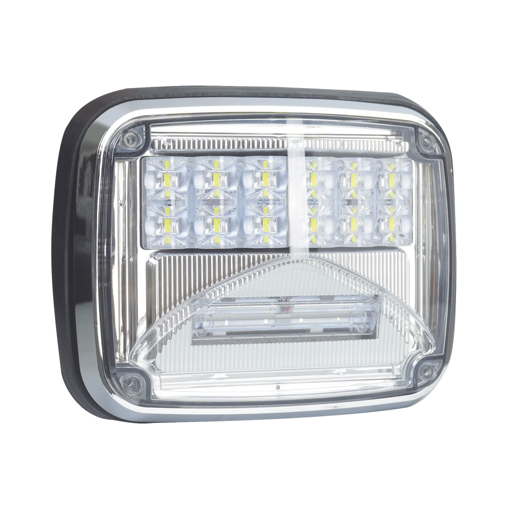 8 x 6" Warning Light, Clear Color, With Clear Working Light, Ideal for Ambulances