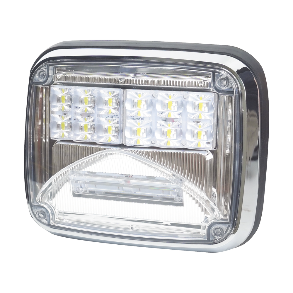 8 x 6" Warning Light, Clear Color, With Clear Working Light, Ideal for Ambulances