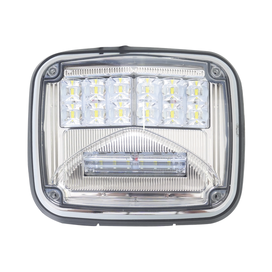 Luz de advertencia de 8 X 6", Color Claro, Con Luz de Trabajo Clara, Ideal para Ambulancias