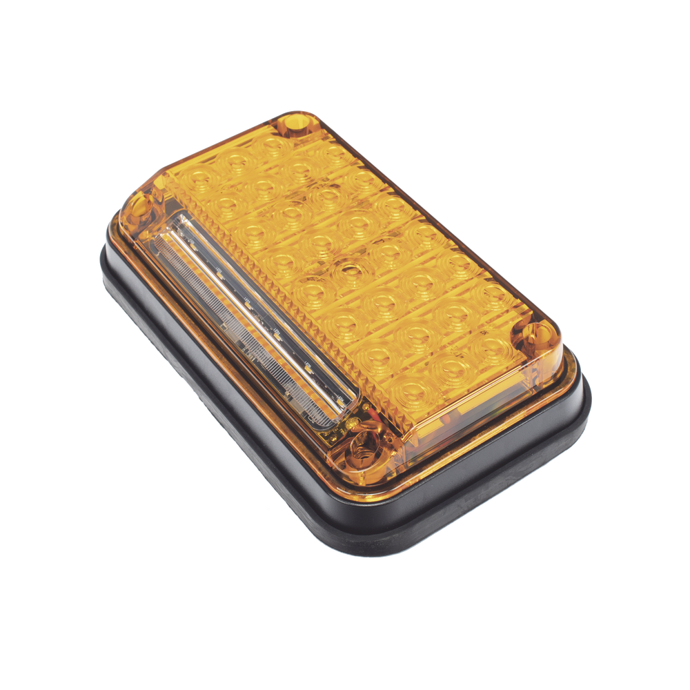 7x4" Amber Warning Light with Work Light, Ideal for Ambulances
