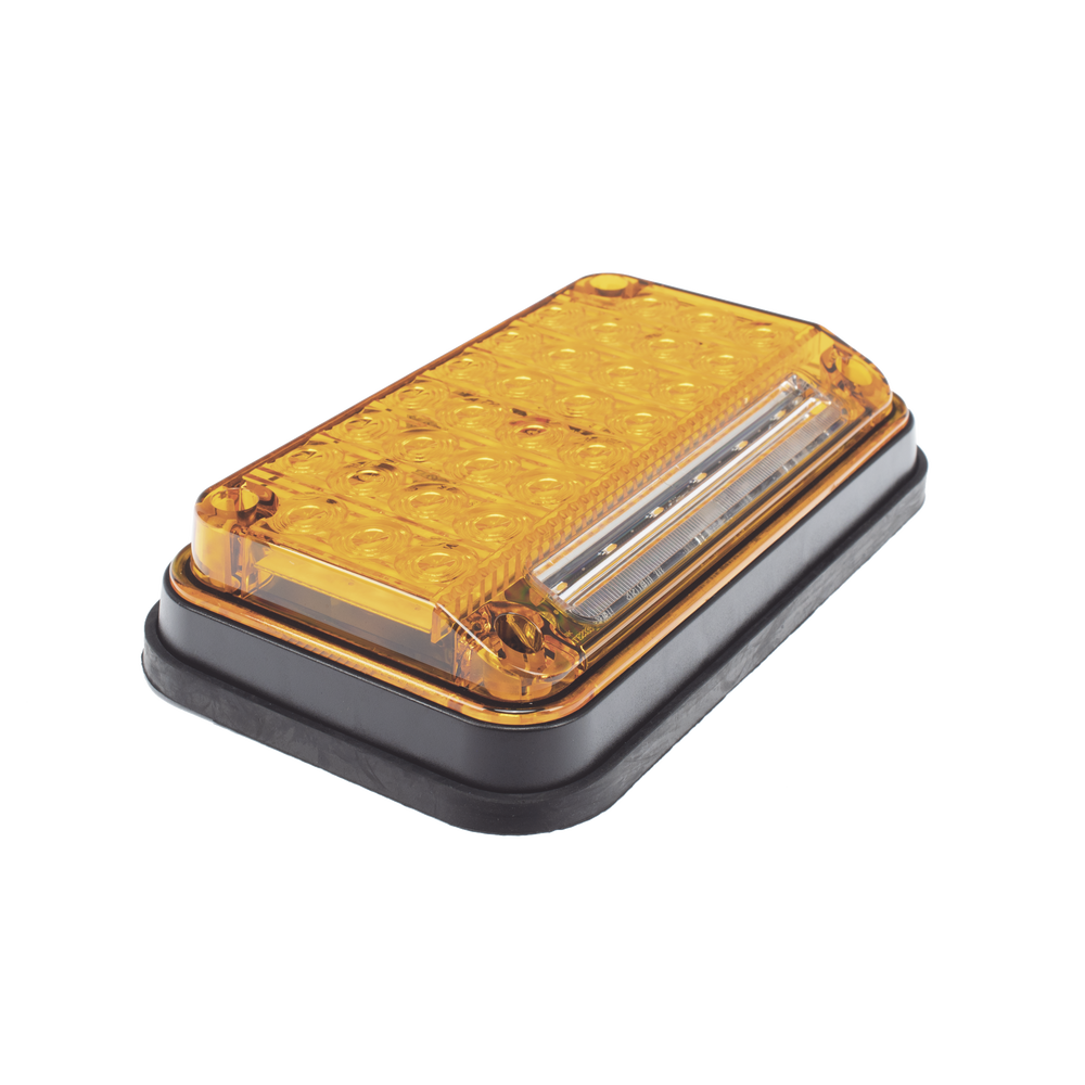 7x4" Amber Warning Light with Work Light, Ideal for Ambulances