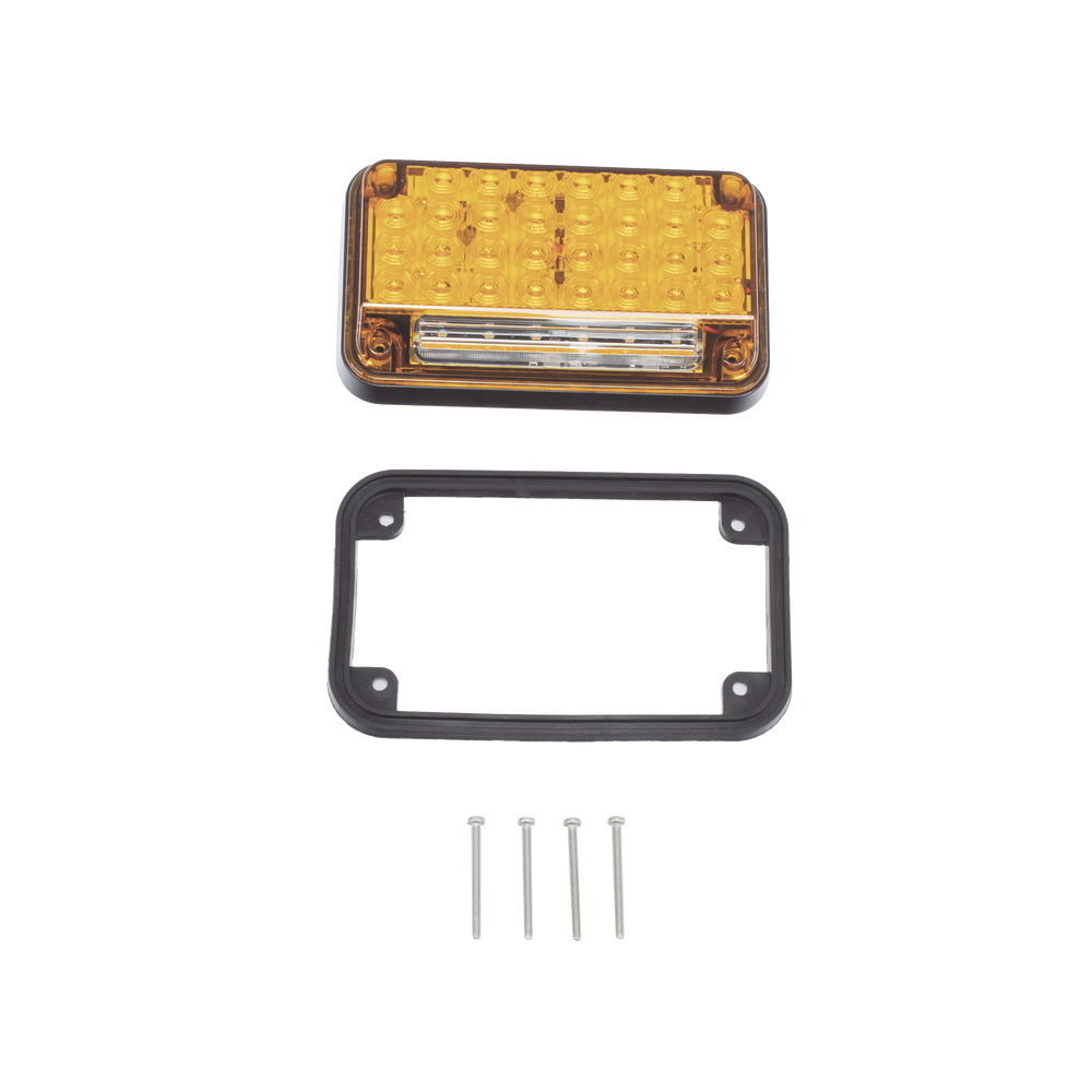 7x4" Amber Warning Light with Work Light, Ideal for Ambulances