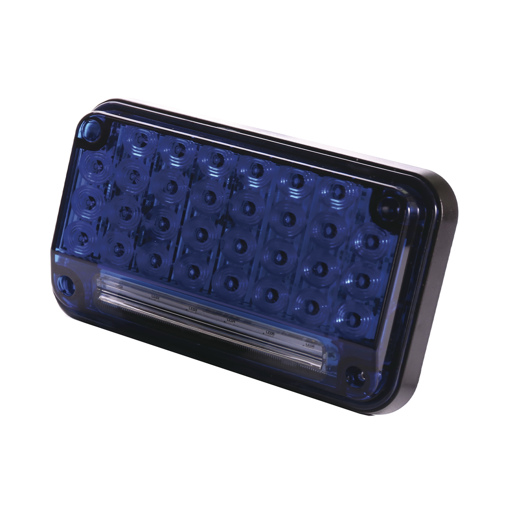 7x4" Blue Warning Light with Work Light, Ideal for Ambulances