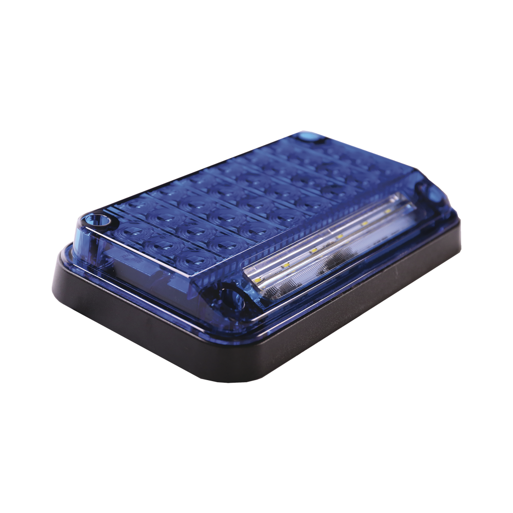 7x4" Blue Warning Light with Work Light, Ideal for Ambulances