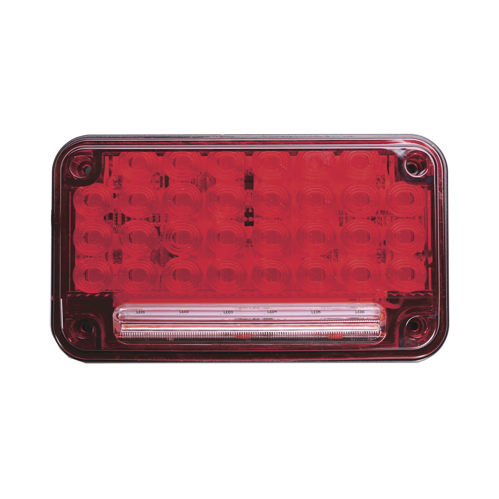 7x4" Red Warning Light with Work Light, Ideal for Ambulances