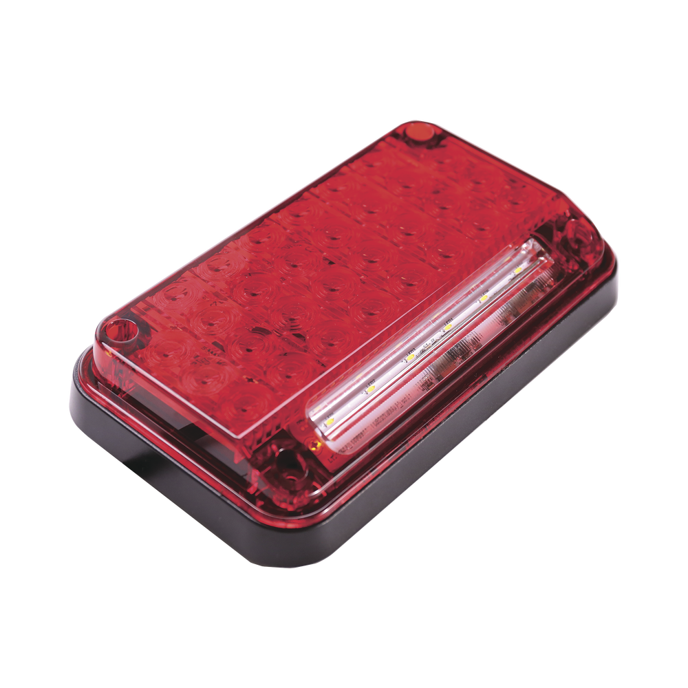 Luz de Advertencia de 7X4", Color Rojo, Con Luz de Trabajo, Ideal para Ambulancias