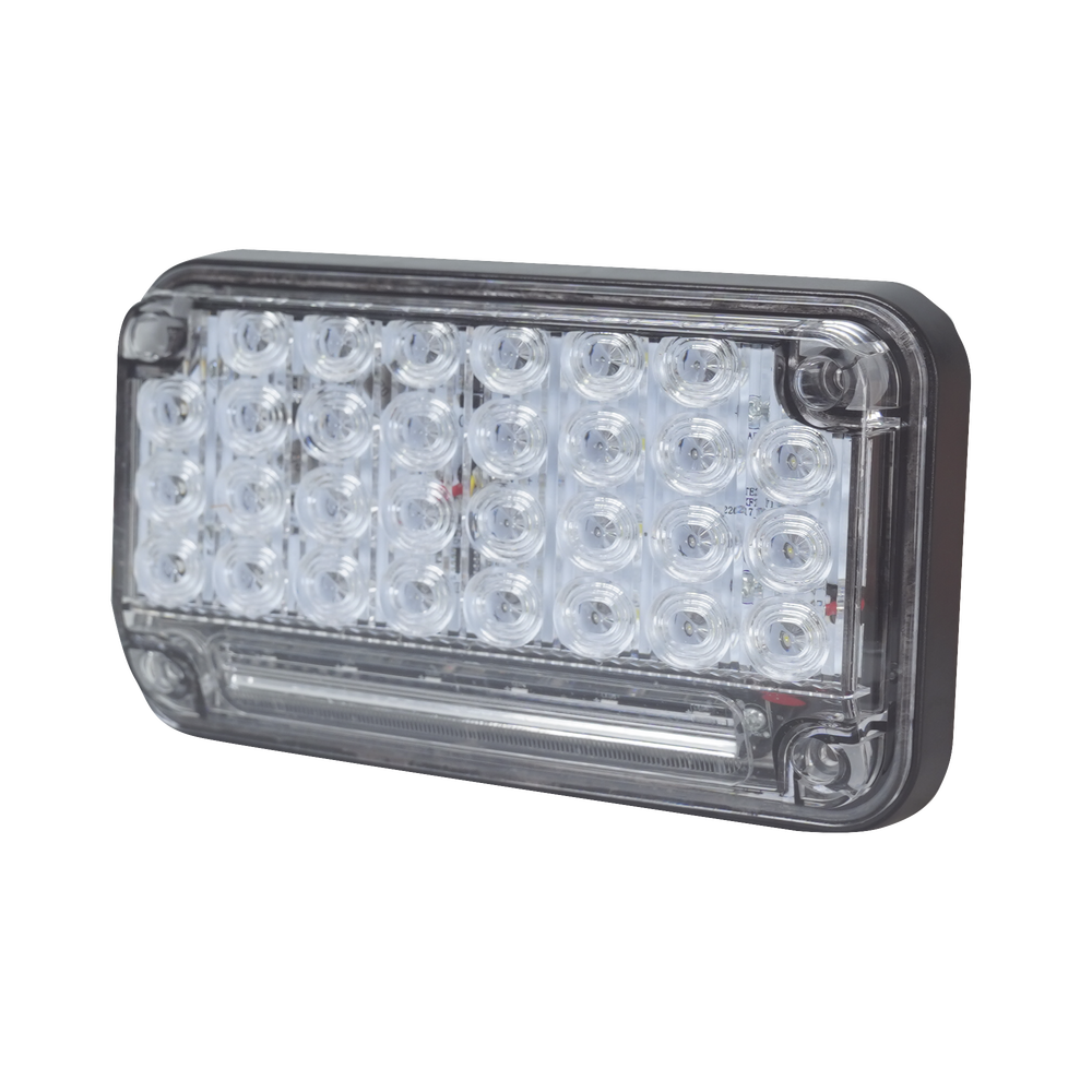 7x4" Warning Light, Clear Color, With Work Light, Ideal for Ambulances