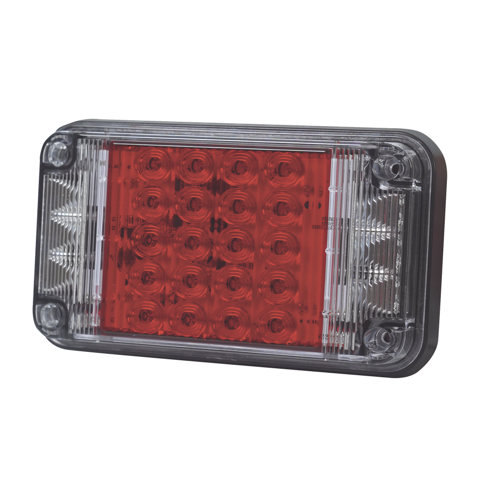  Luz de Advertencia de 7X4", Color Rojo, Con Luces de Trabajo, Ideal para Ambulancias