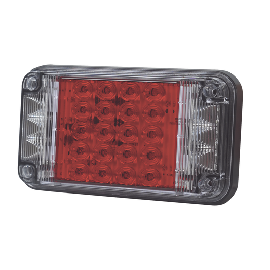  Luz de Advertencia de 7X4", Color Rojo, Con Luces de Trabajo, Ideal para Ambulancias