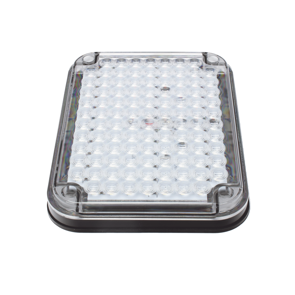 9x7" Warning Light, Bi-Color Red/Clear, Ideal for Ambulances