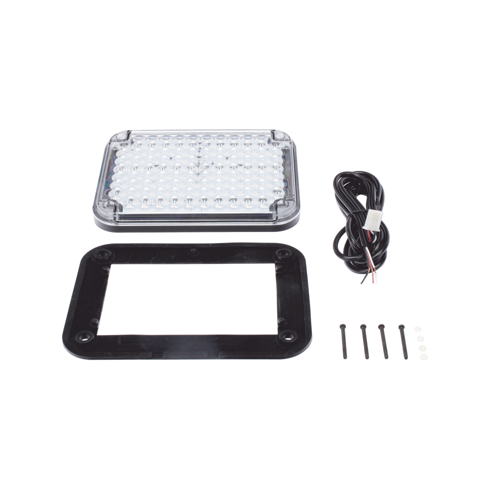 9x7" Warning Light, Bi-Color Red/Clear, Ideal for Ambulances