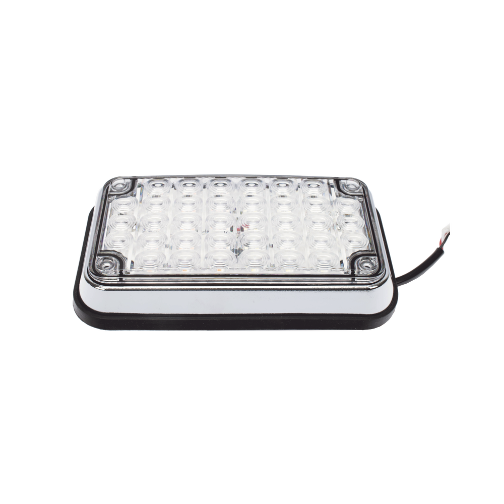 6x4" Warning Light, Bi-Color Red/Clear, Ideal for Ambulances