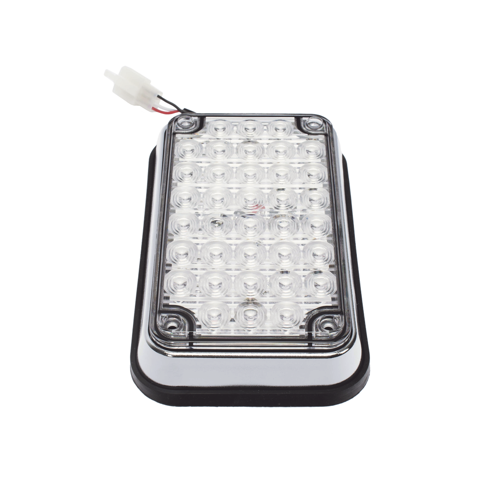 6x4" Warning Light, Bi-Color Red/Clear, Ideal for Ambulances