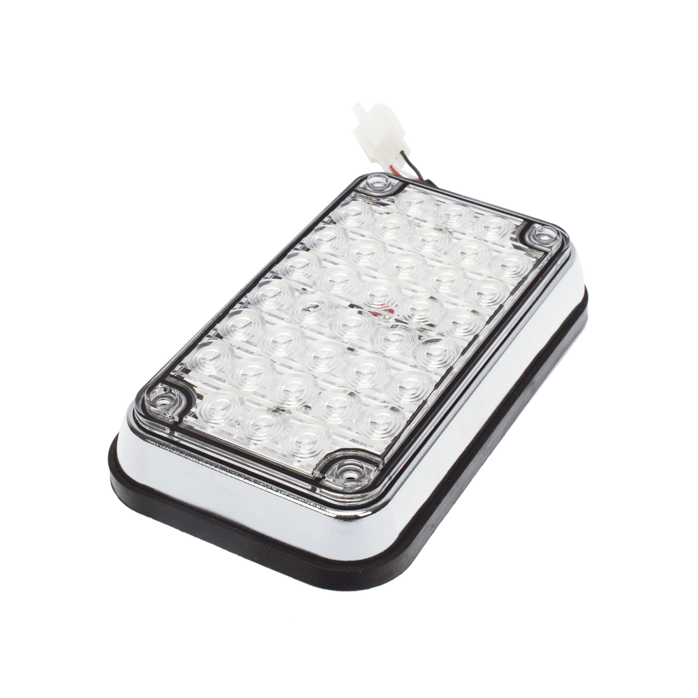 6x4" Warning Light, Bi-Color Red/Clear, Ideal for Ambulances