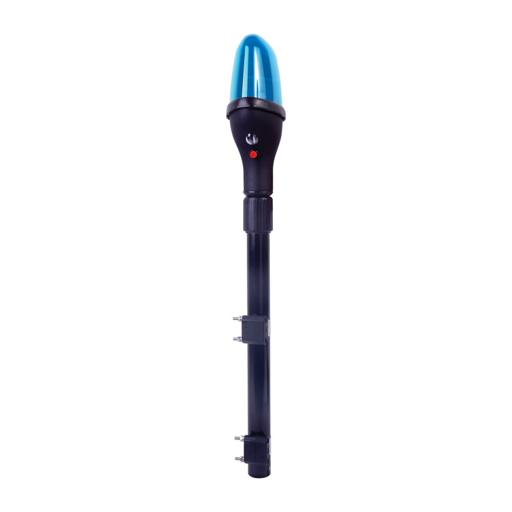 Luz telescópica para motocicleta, color azul