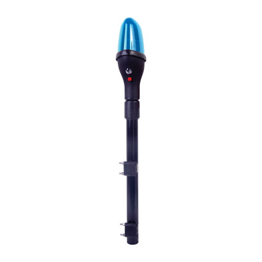 Luz telescópica para motocicleta, color azul
