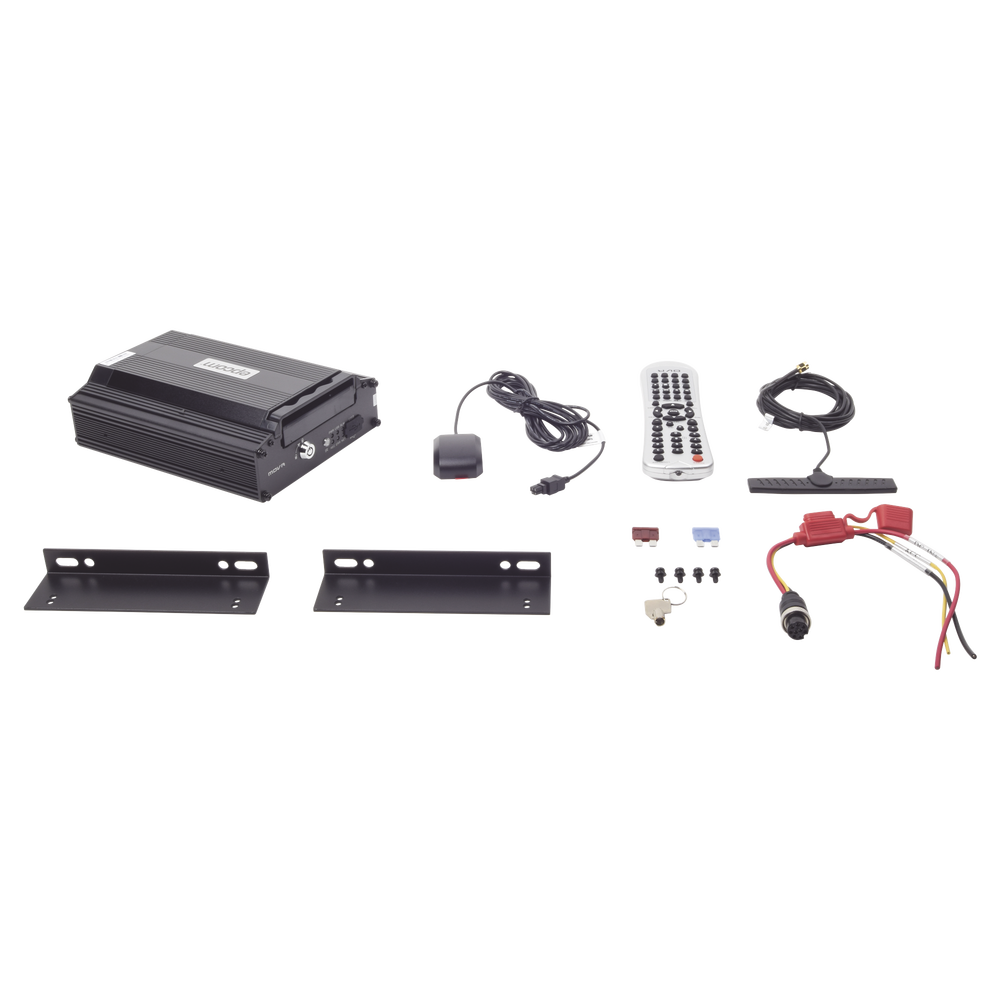 (EPCOMGPS CLOUD) Tri-brid Mobile DVR / HDD storage / 4 AHD channels up to 2MP + 1 IP channel up to 2MP / H.265 video compression