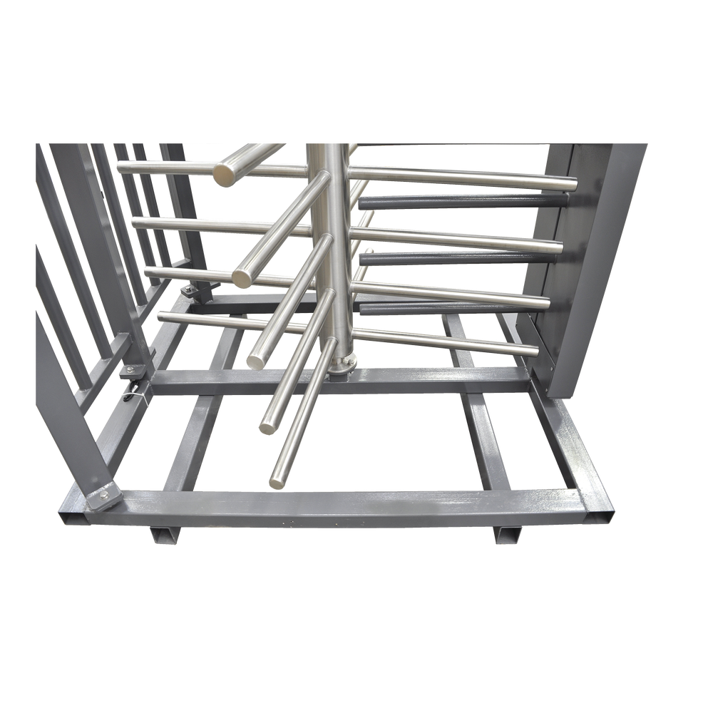 Single Turnstile / Full Body / Indoor/Outdoor / 100% Steel with Gray Paint / Stainless Steel Center Shaft / Luxury Finish / High Traffic