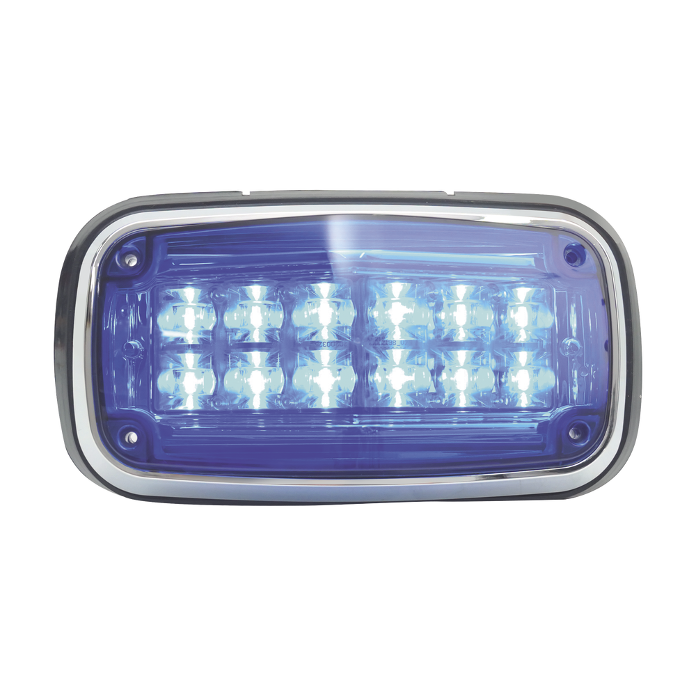 Warning light 8 X 4", Blue, IP67, SAE, Ideal for Ambulances