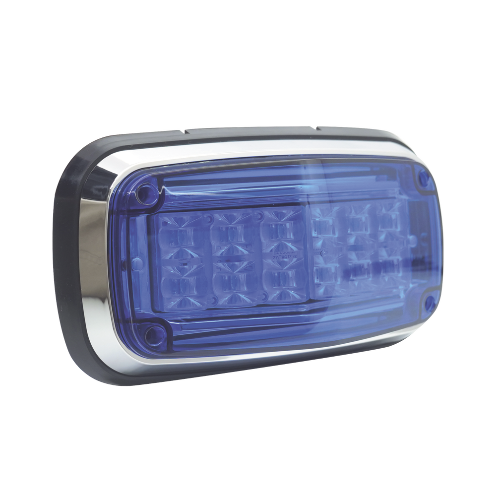 Warning light 8 X 4", Blue, IP67, SAE, Ideal for Ambulances