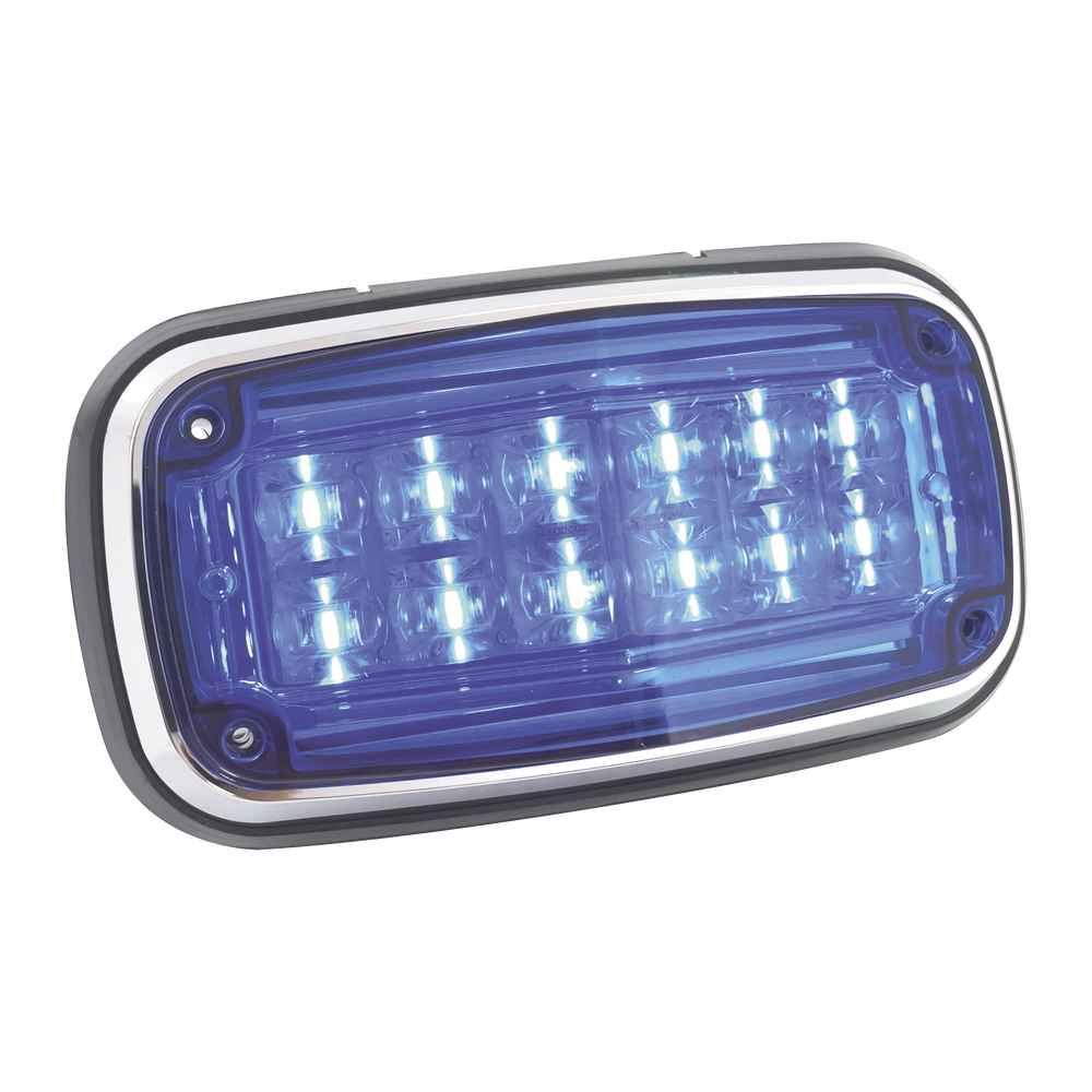 Warning light 8 X 4", Blue, IP67, SAE, Ideal for Ambulances
