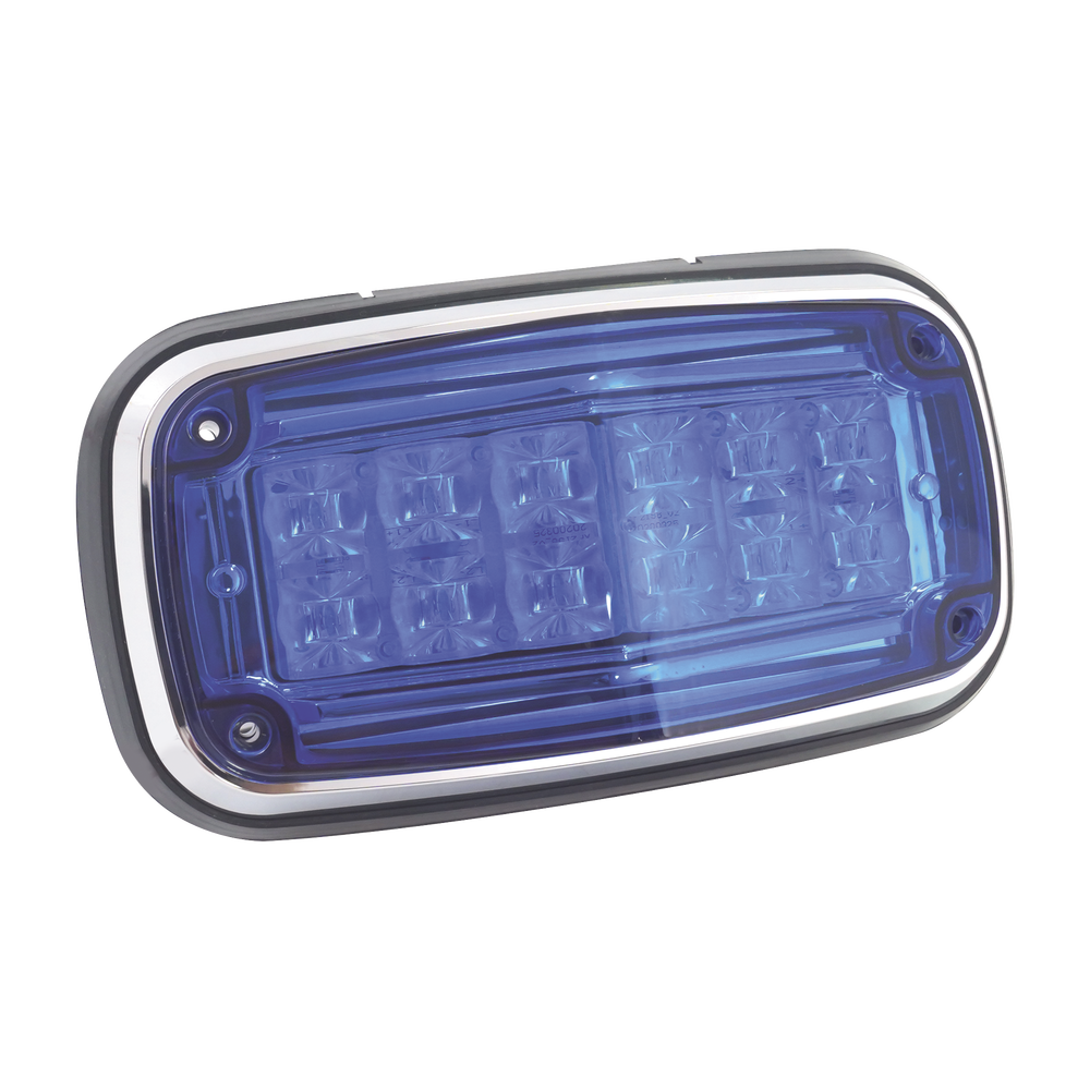 Warning light 8 X 4", Blue, IP67, SAE, Ideal for Ambulances