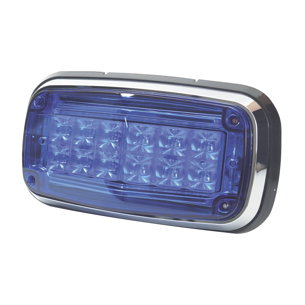 Luz de advertencia 8 X 4", Color Azul, IP67, SAE, Ideal para Ambulancias