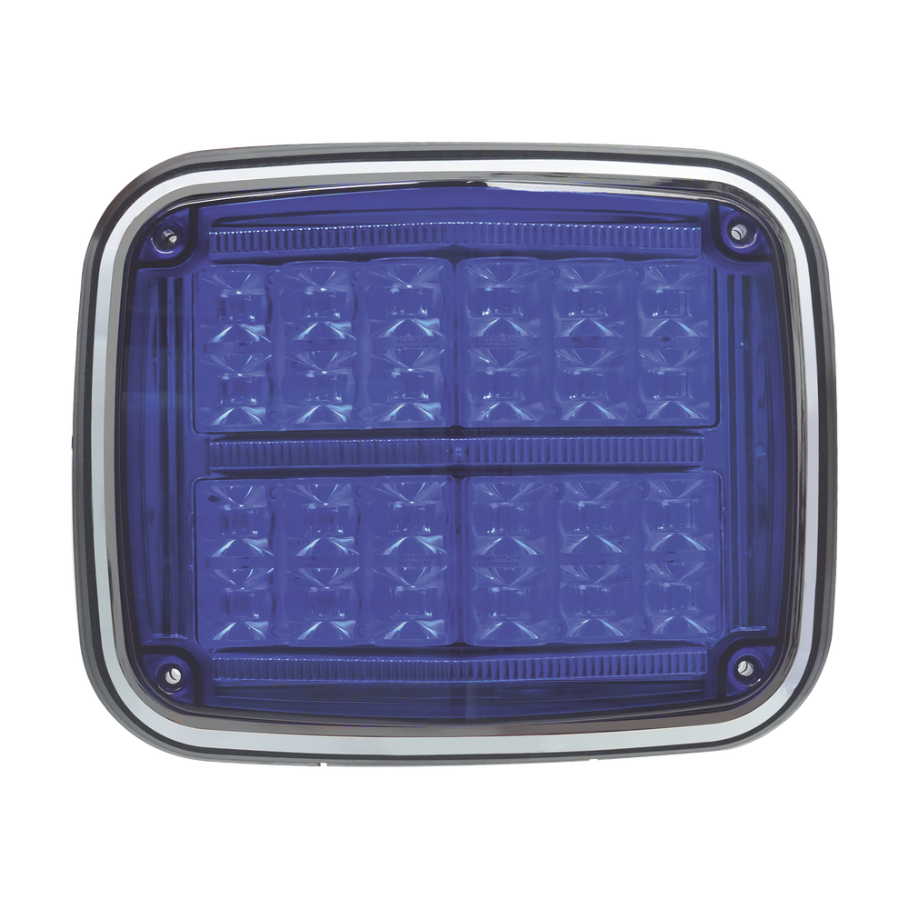 8 x 6" Warning Light, Blue, SAE, IP67, Ideal for Ambulances