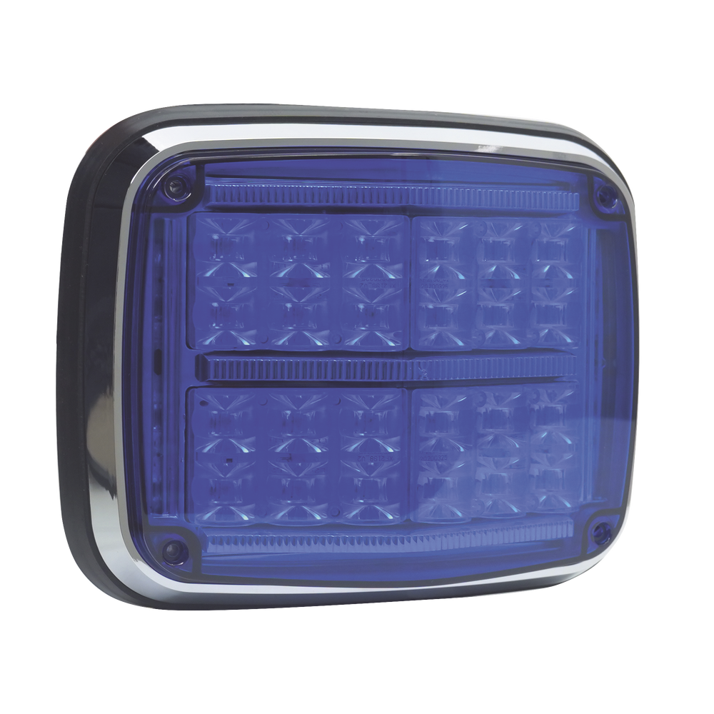 8 x 6" Warning Light, Blue, SAE, IP67, Ideal for Ambulances