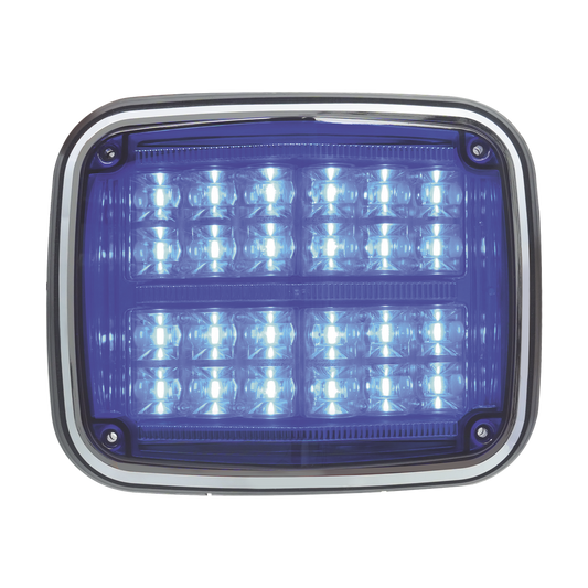 Luz de advertencia de 8 X 6", Color Azul, SAE,  IP67, Ideal para Ambulancias
