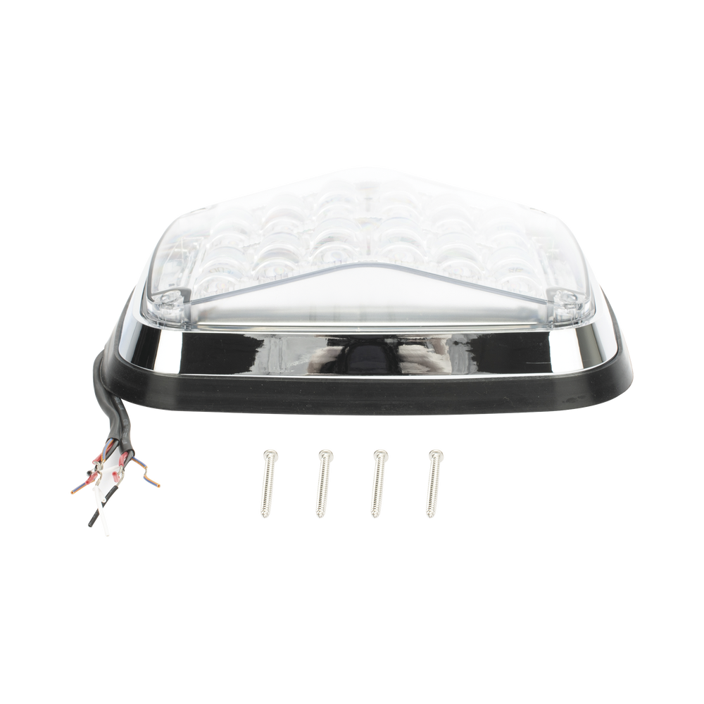 8 x 6" Warning Light, Clear Color, SAE, IP67, Ideal for Ambulances